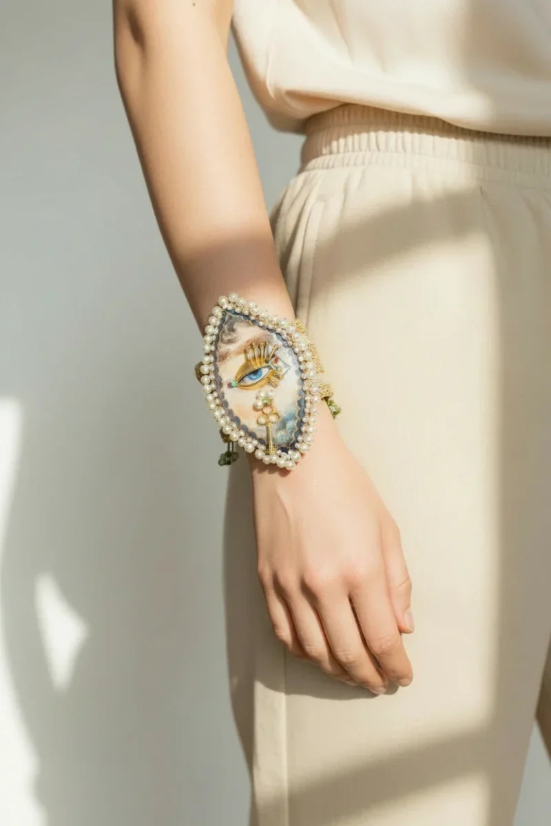 Handmade Jewellery | The All Seeing Calypso Pearl Cuff gallery 1