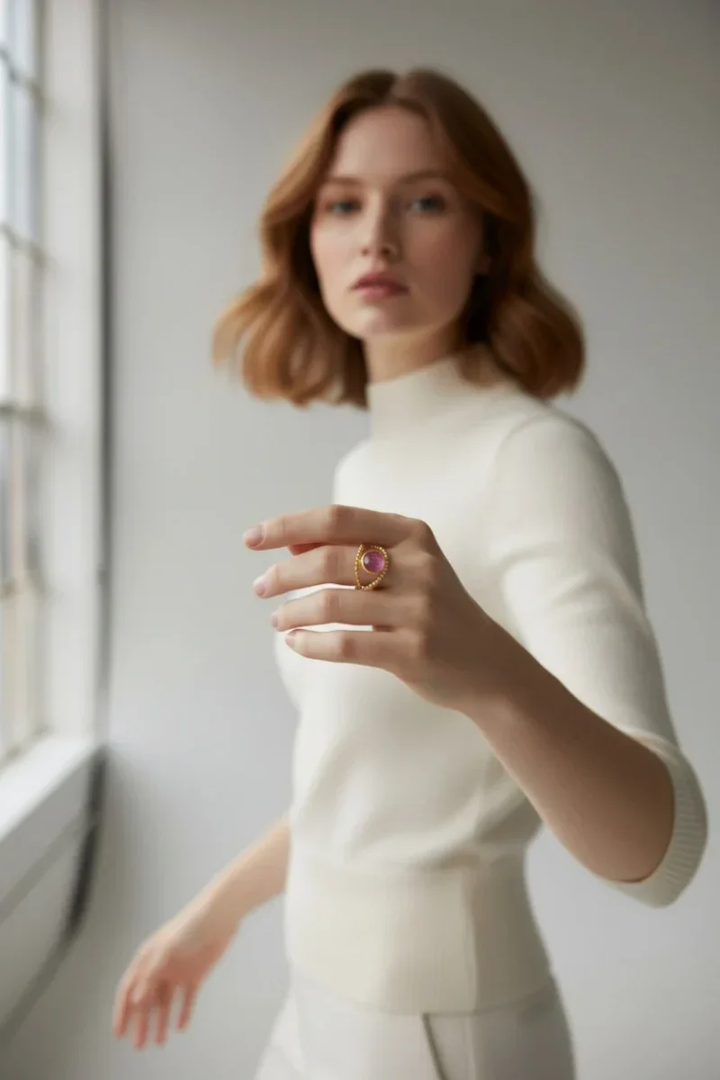 Handmade Jewellery | Eye Handmade Silver Ring with Ruby gallery 1