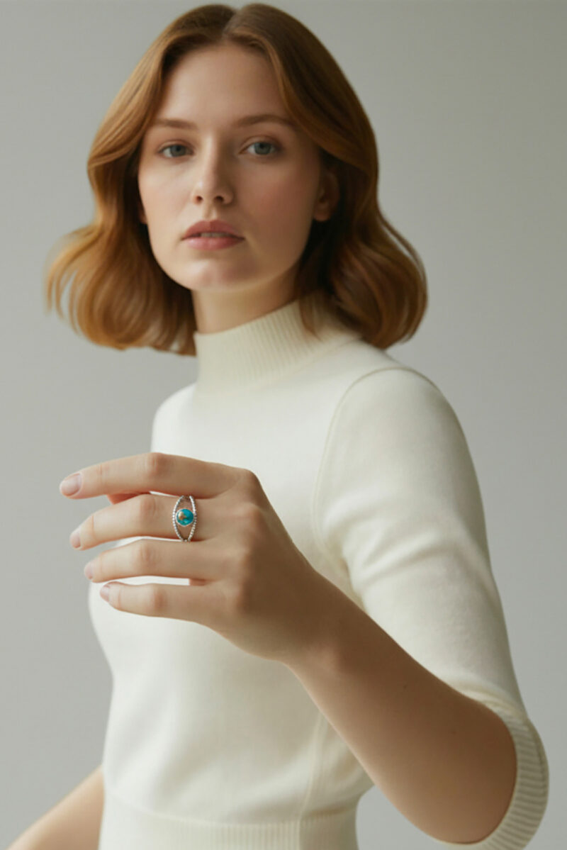 Handmade Jewellery | Turquoise Eye handmade minimal silver ring gallery 1