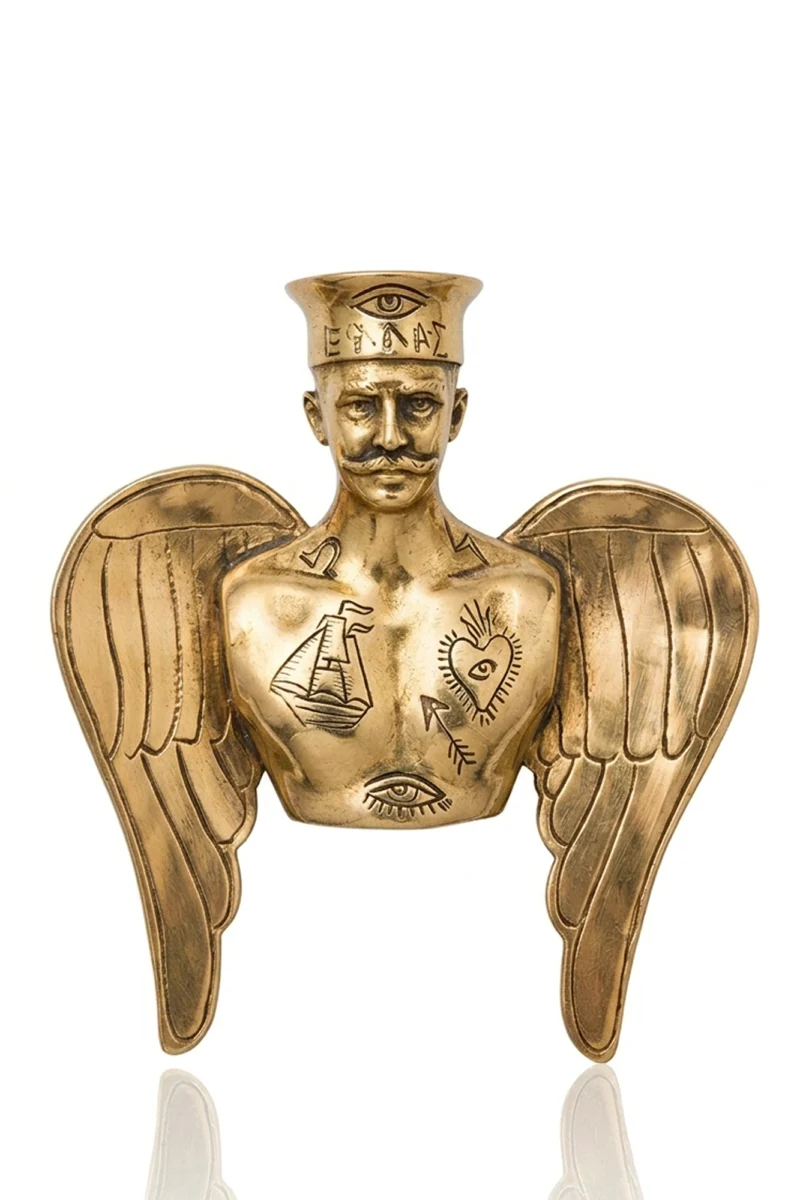 Cassiopeia Handmade Brass Sailor Angel Brooch