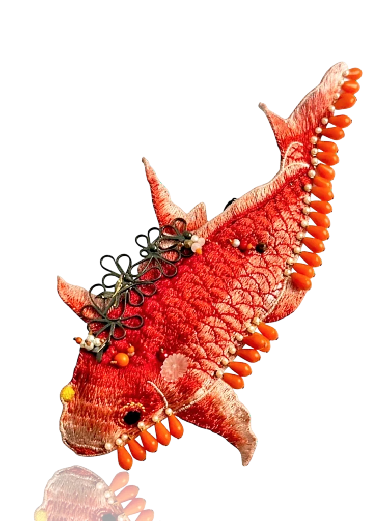One-of-a-Kind Mixed-Media Fish Brooch
